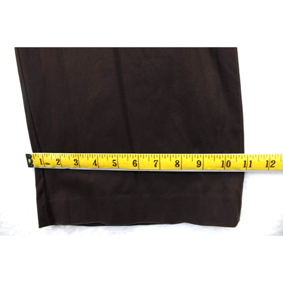 Talbots Stretch Wide Leg Pants Women 12 Brown Office‎ Wear Flat Front Pockets - Picture 7 of 11